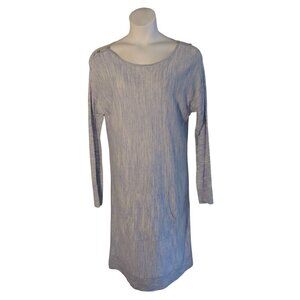 Lilly Pulitzer L Light Blue White Heathered Sweater Knit Dress